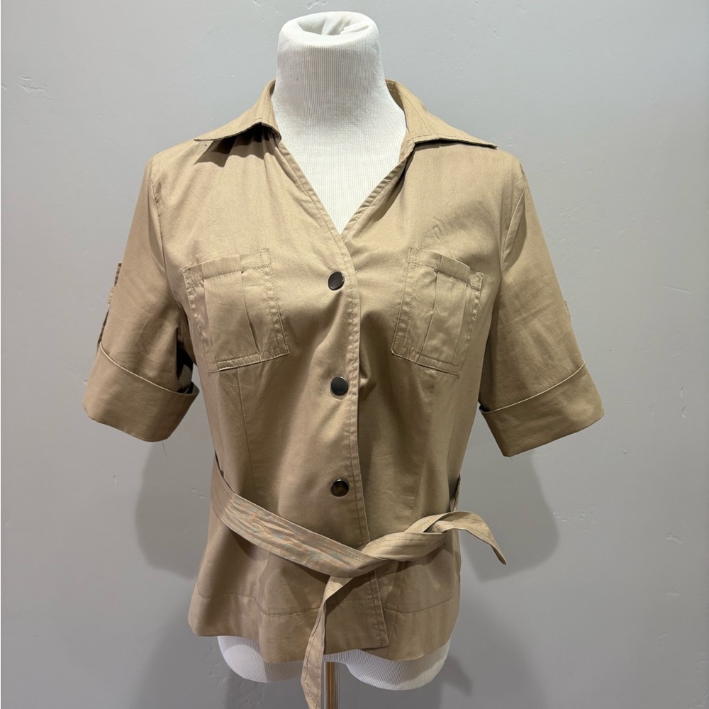 mark. Light Brown Cotton-Polyester Blend Shirt
